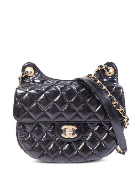 Wavy CC turn-lock quilted leather crossbody bag by CHANEL 