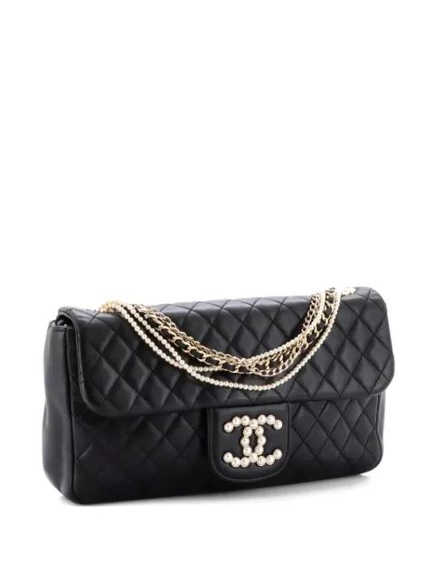 Westminster Pearl Chain Flap Bag Quilted Lambskin Medium shoulder bag by CHANEL 