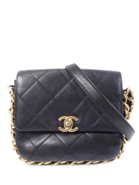 chain-detail matelasse shoulder bag by CHANEL 