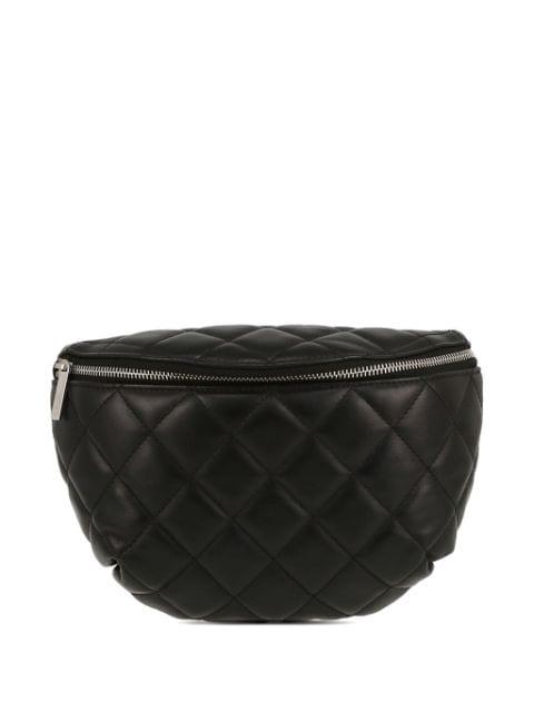 diamond-quilted leather belt bag by CHANEL 