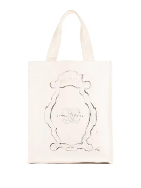 logo-print tote bag by CHANEL 
