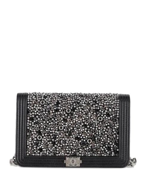 medium Boy beaded leather shoulder bag by CHANEL 