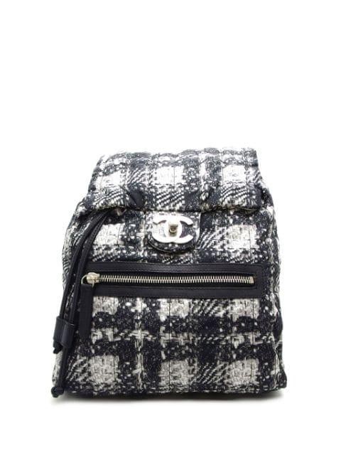 medium CC turn-lock tweed backpack by CHANEL 