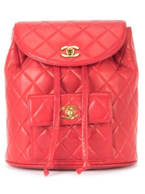 quilted chain backpack by CHANEL 