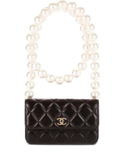 quilted pearl-embellished bag by CHANEL 