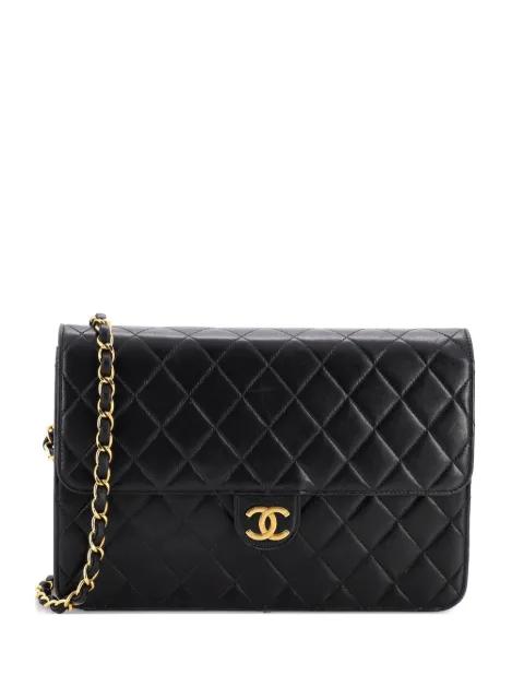 with Chain Quilted Leather Medium clutch bag by CHANEL 
