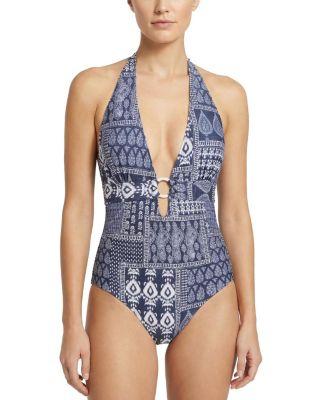 Gabrielle Ring Halter One-Piece Swimsuit by CHANGE OF SCENERY