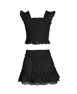 Girls' Eyelet Kayla Smocked Top and Skirt Set - Little Kid by CHANGE OF SCENERY