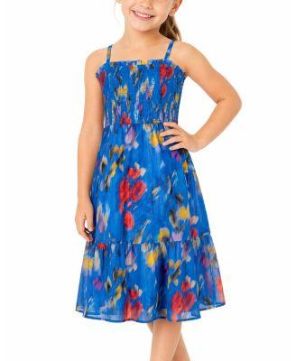 Girls' Lila Poplin Tiered Smocked Dress - Little Kid by CHANGE OF SCENERY