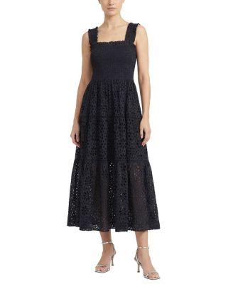 Kristen Sleeveless Smocked Eyelet Midi Dress by CHANGE OF SCENERY