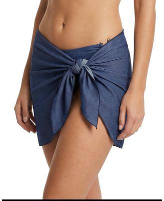 Liv Denim Cover-Up Swim Sarong by CHANGE OF SCENERY