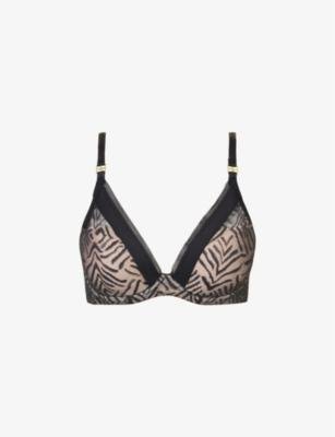 Graphic Allure lace-overlay stretch-mesh T-shirt bra by CHANTELLE