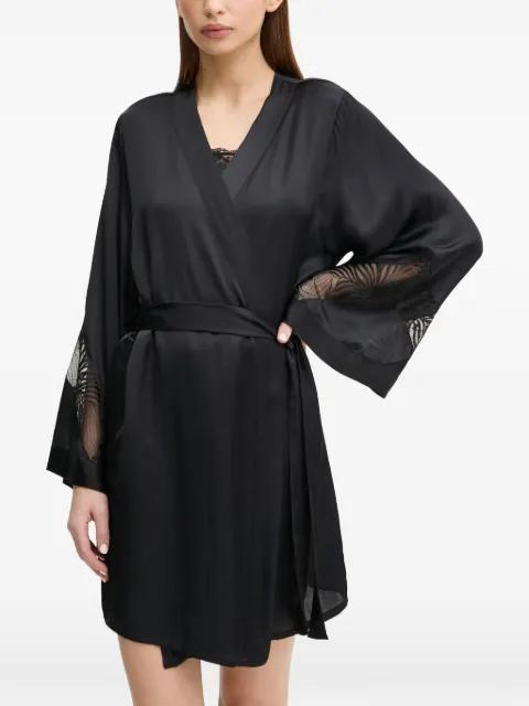 lace sleeve tie-waist robe by CHANTELLE