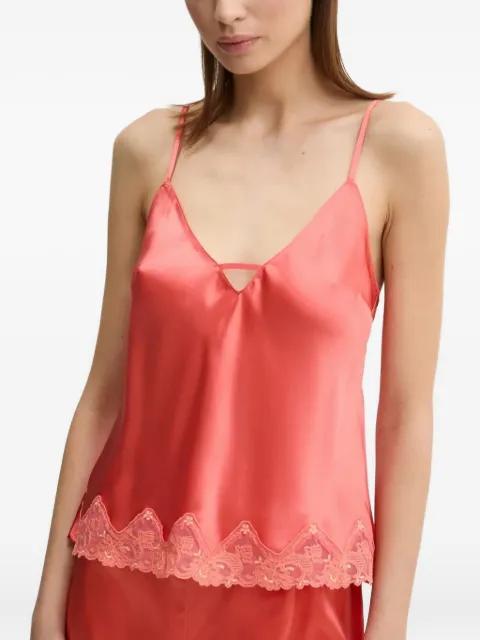 lace-trim cut-out pajama top by CHANTELLE