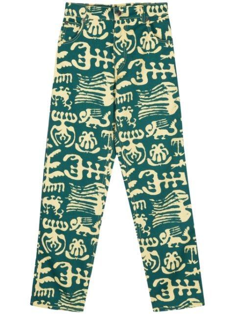 Art logo-patch jeans by CHARLES JEFFREY LOVERBOY