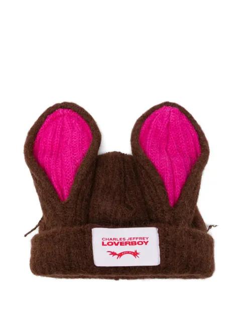 Artisanal rabbit beanie by CHARLES JEFFREY LOVERBOY