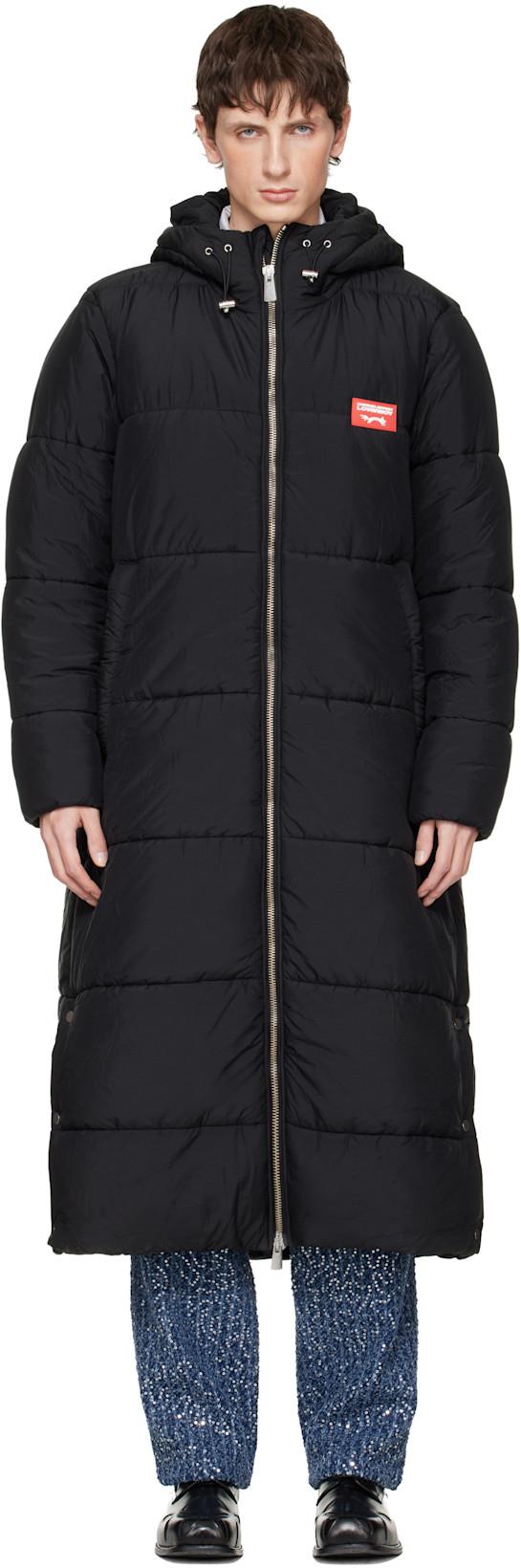 Black Long Bunny Puffer Coat by CHARLES JEFFREY LOVERBOY