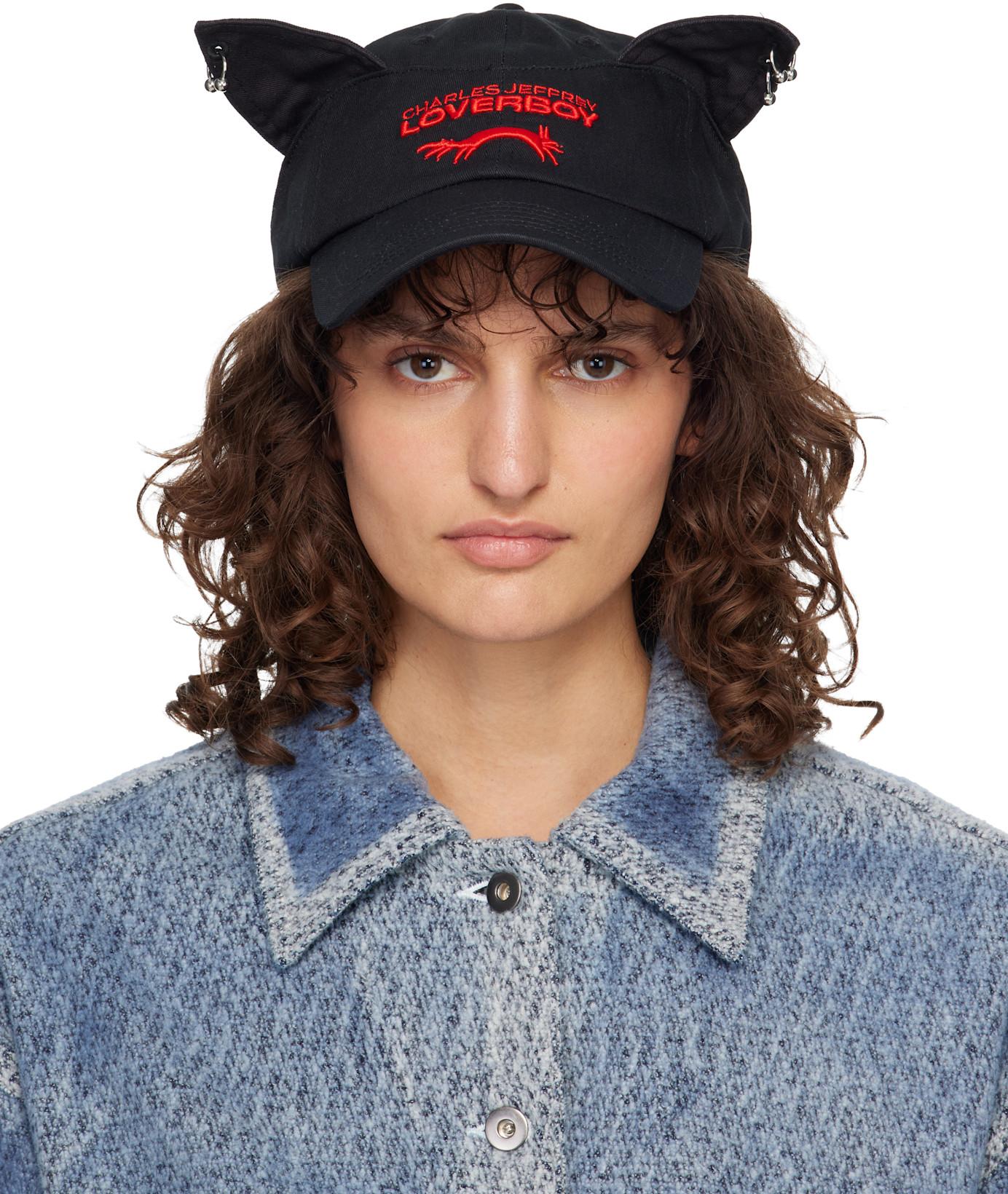 Black Pierced Ears Exclusive Cap by CHARLES JEFFREY LOVERBOY
