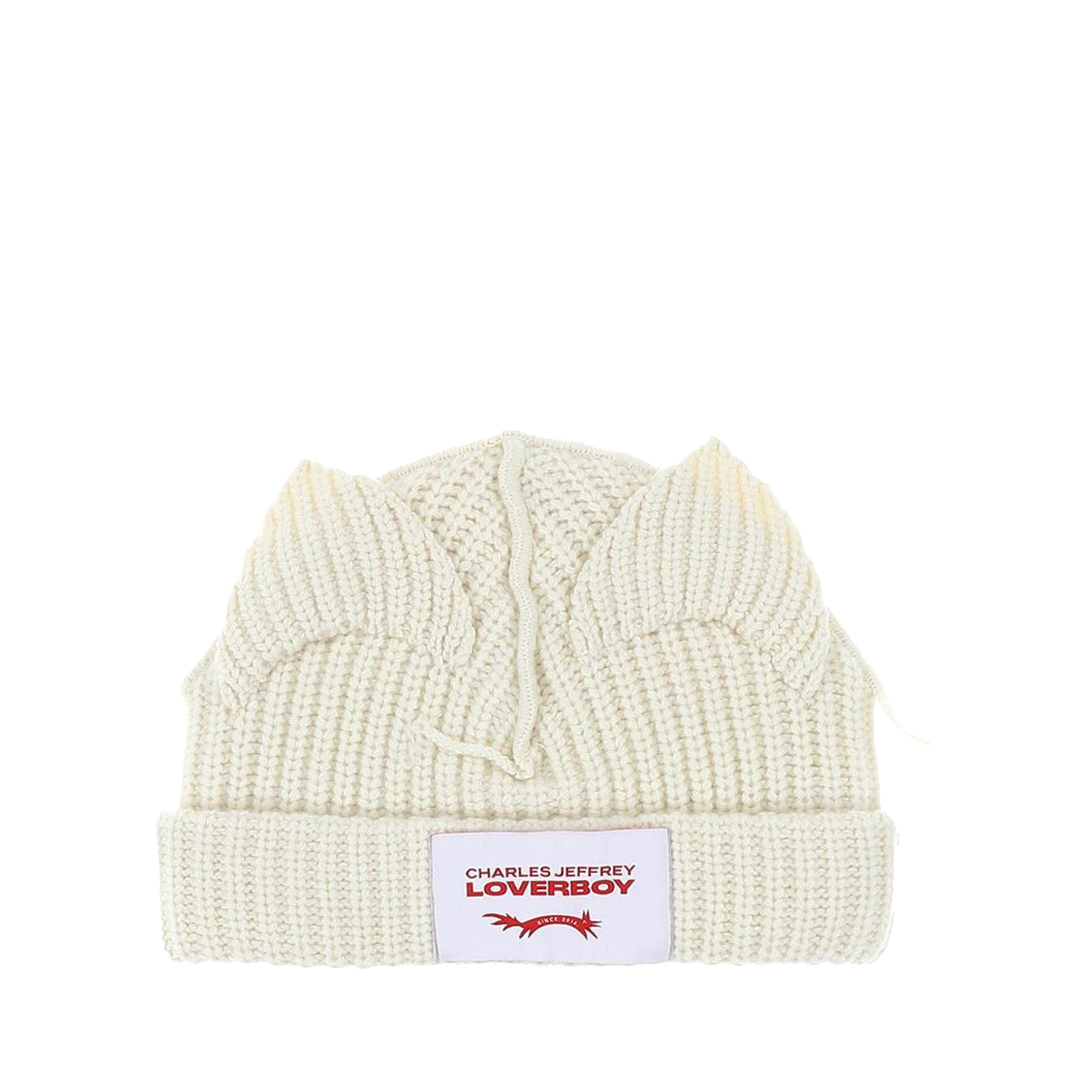 Charles Jeffrey - Men's Chunky Ears Beanie - (Ecru) by CHARLES JEFFREY LOVERBOY