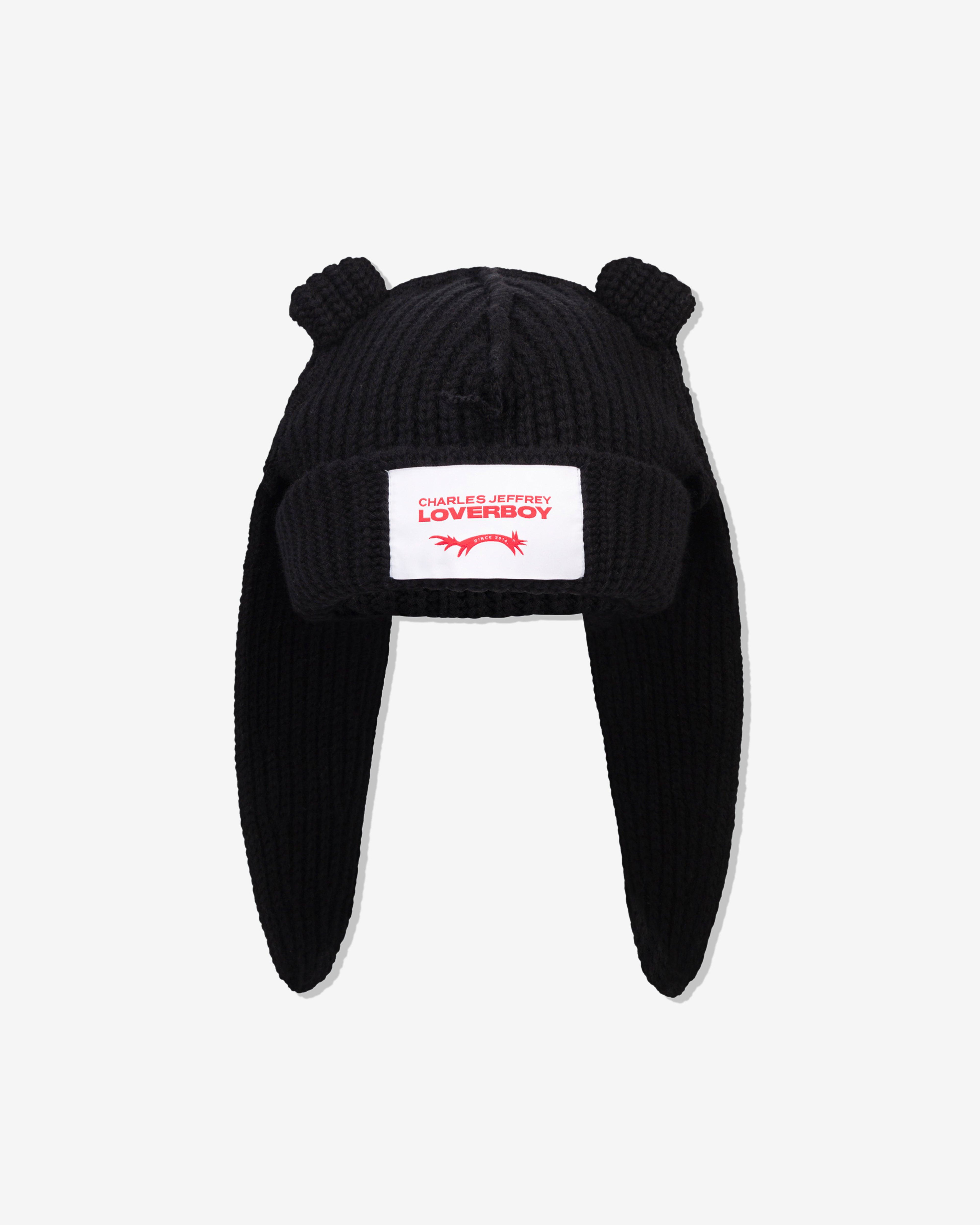 Charles Jeffrey - Men's Chunky Rabbit Beanie - (Black) by CHARLES JEFFREY LOVERBOY