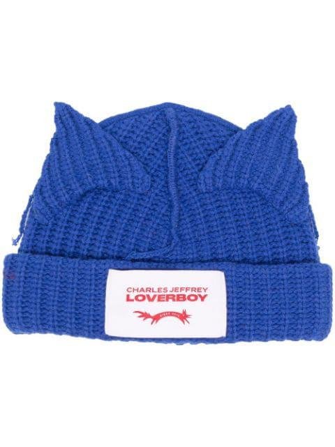 Chunky Ears ribbed-knit beanie by CHARLES JEFFREY LOVERBOY