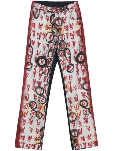 Exclusive Painted Art cotton jeans by CHARLES JEFFREY LOVERBOY