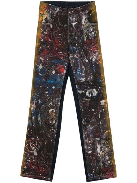 Exclusive Painted Art cotton jeans by CHARLES JEFFREY LOVERBOY