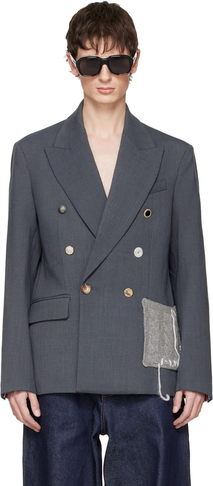 Gray Edinburgh Blazer by CHARLES JEFFREY LOVERBOY