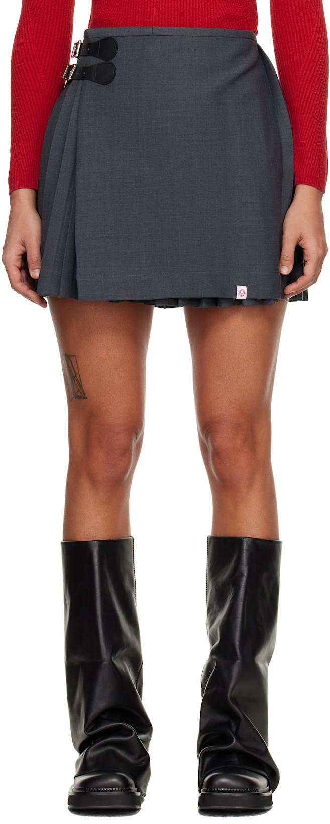 Gray 'Kilt' Miniskirt by CHARLES JEFFREY LOVERBOY