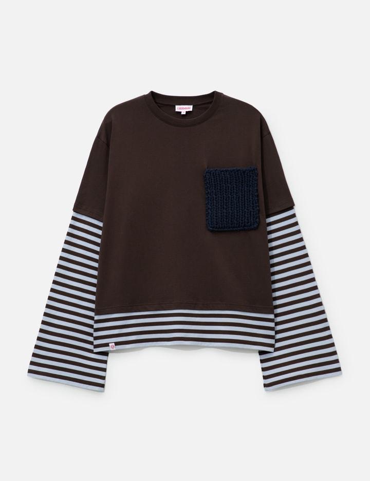 Long Sleeve 2-In-1 Tee With Knit Patch by CHARLES JEFFREY LOVERBOY
