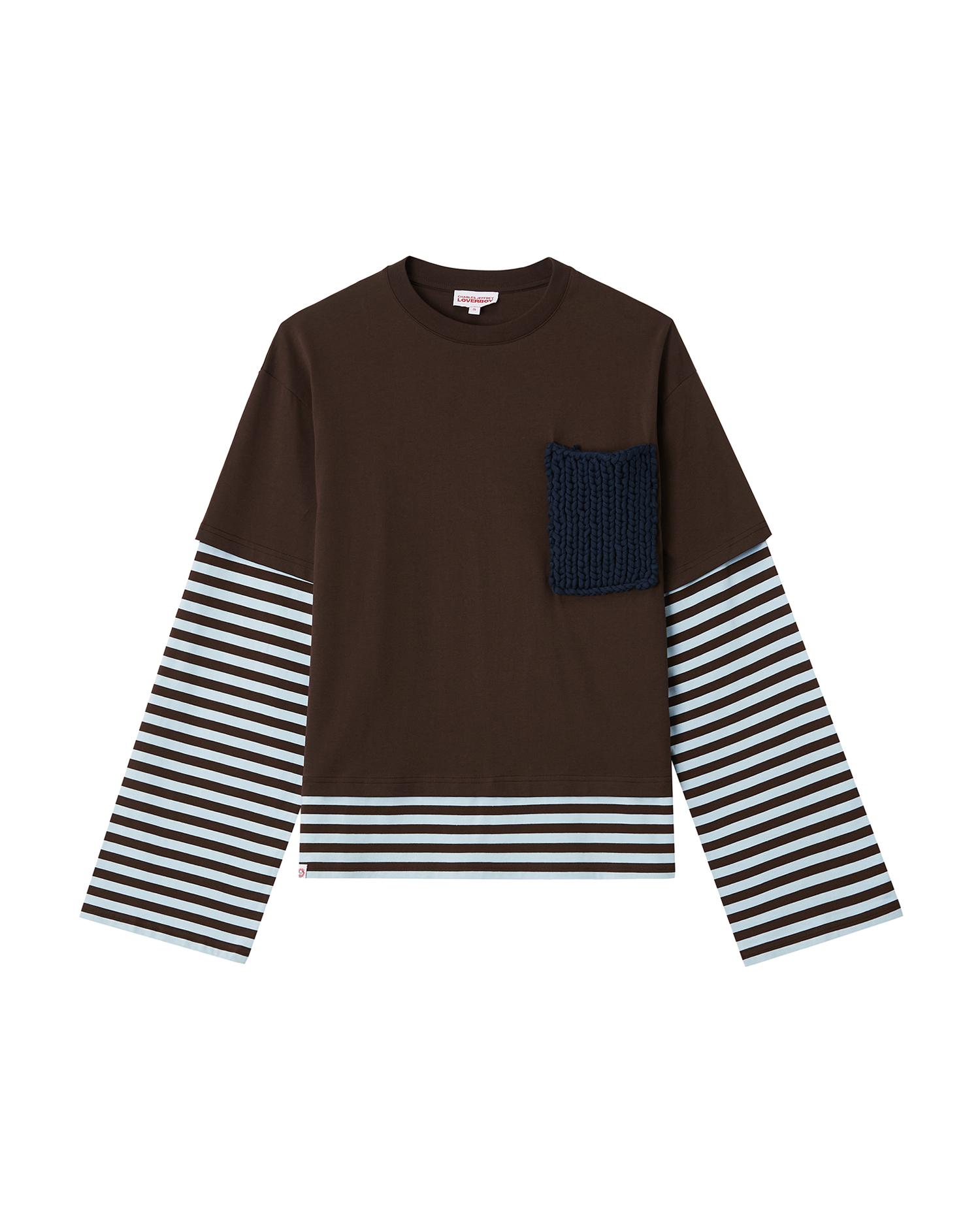 Long sleeve 2-in-1 tee with knit patch by CHARLES JEFFREY LOVERBOY