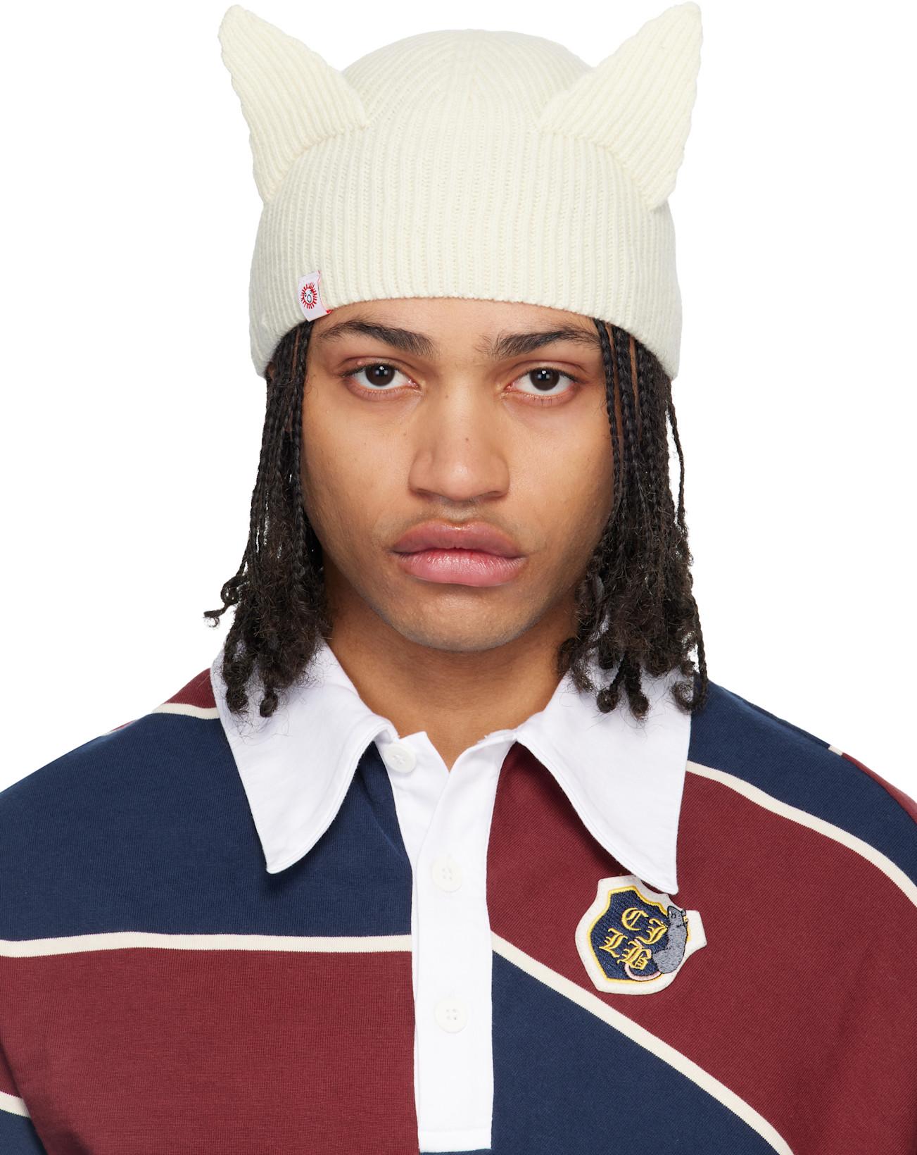 Off-White Ears Rib Beanie by CHARLES JEFFREY LOVERBOY
