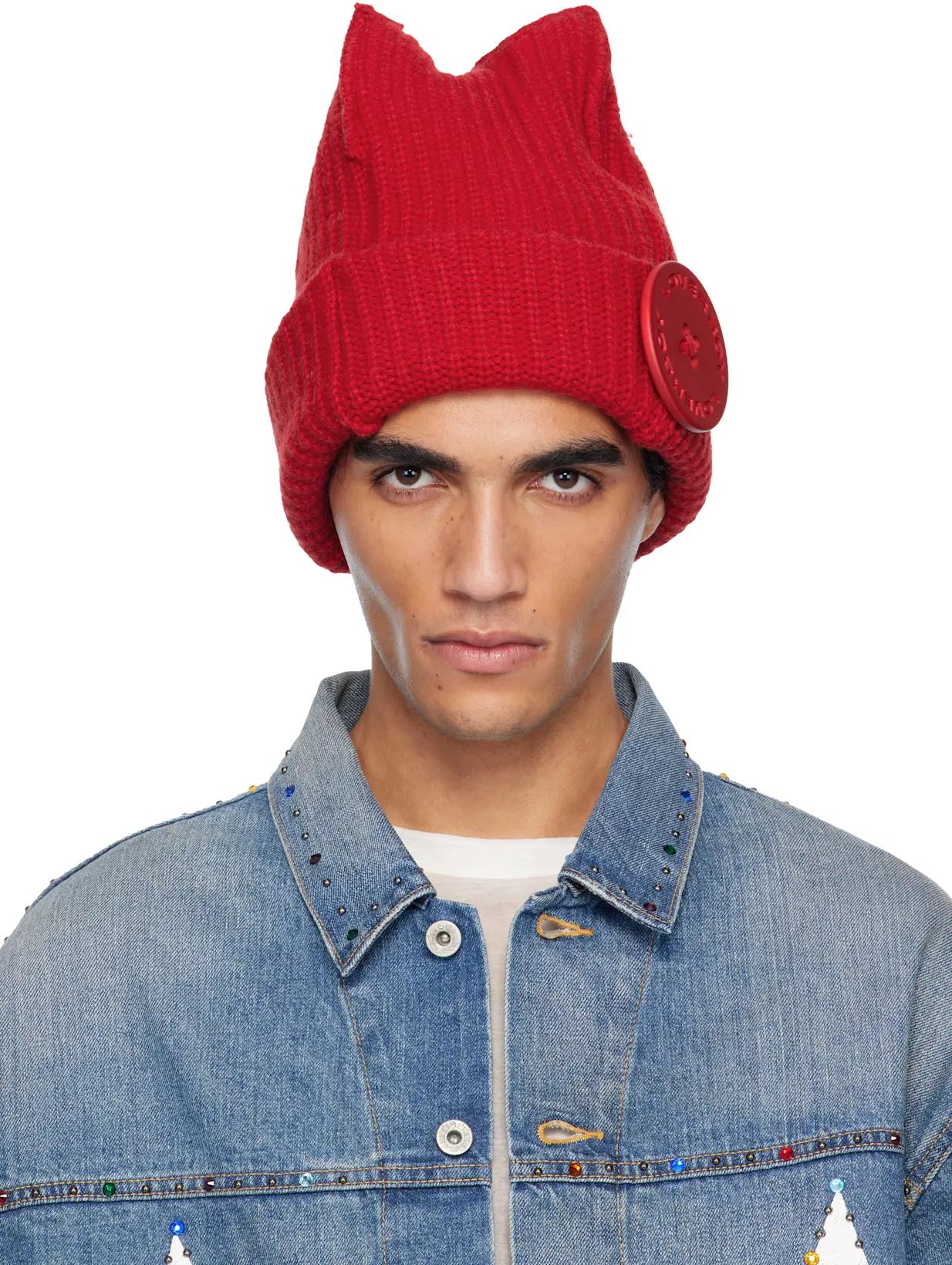 Red Box Beanie by CHARLES JEFFREY LOVERBOY