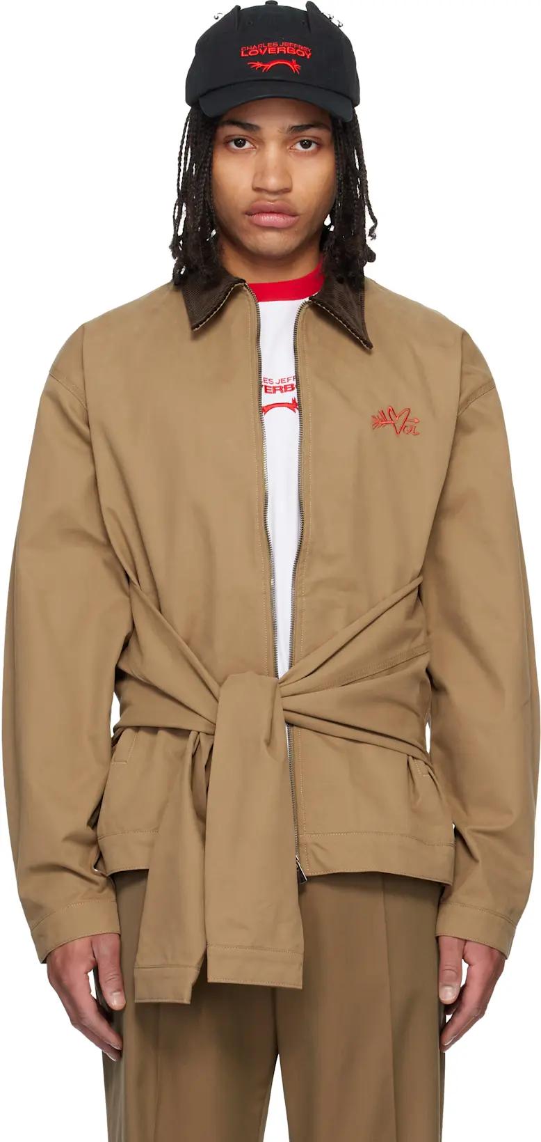 Tan Hug Jacket by CHARLES JEFFREY LOVERBOY