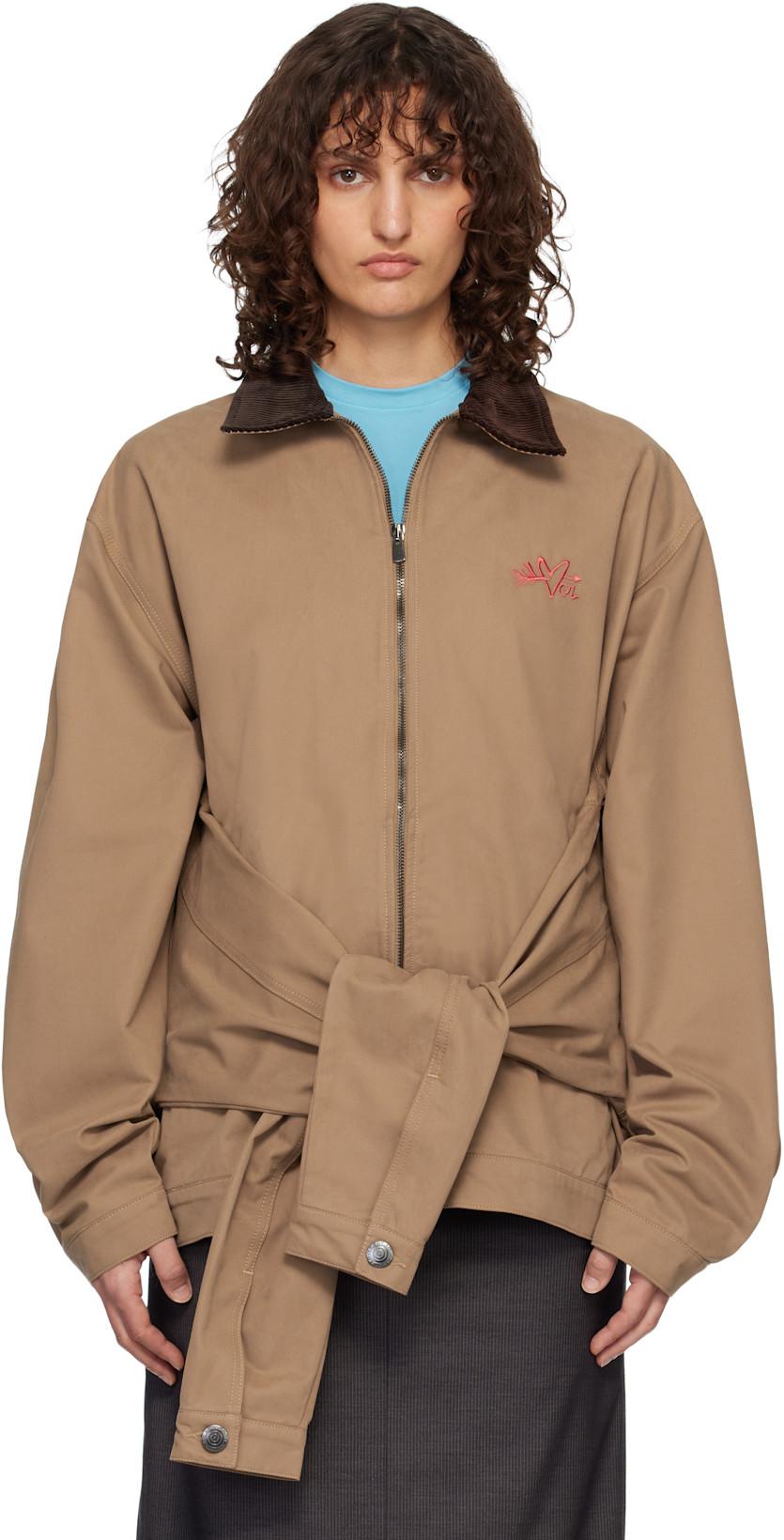 Tan Hug Jacket by CHARLES JEFFREY LOVERBOY