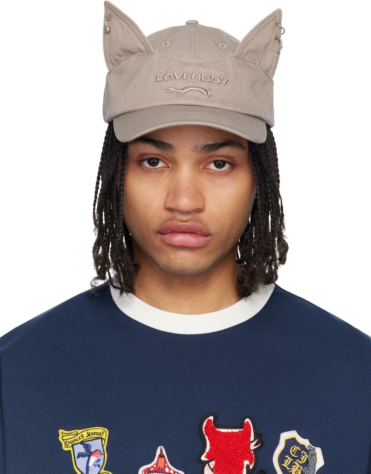 Taupe Pierced Ears Cap by CHARLES JEFFREY LOVERBOY