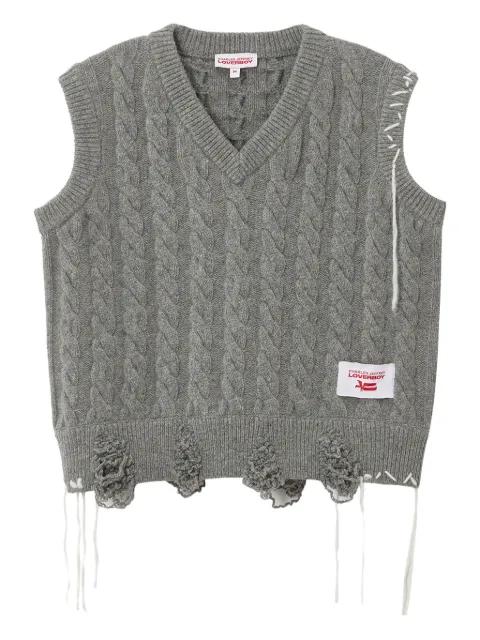cable-knit frayed vest by CHARLES JEFFREY LOVERBOY