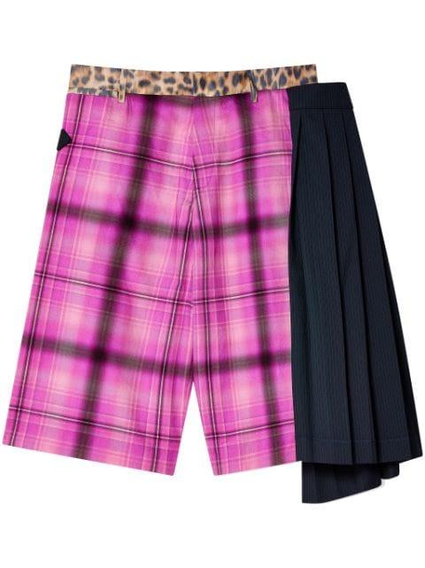 checked pleated skort by CHARLES JEFFREY LOVERBOY