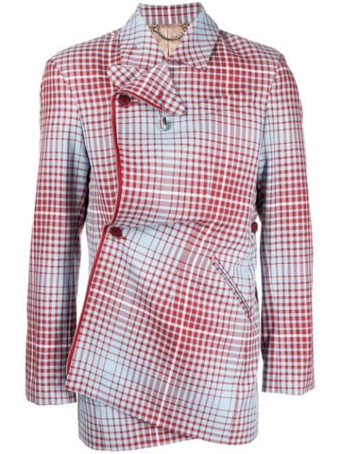 checked single-breasted jacket by CHARLES JEFFREY LOVERBOY