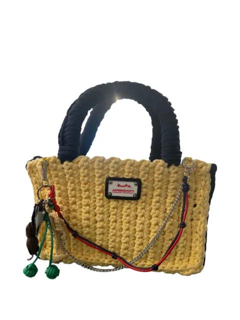 crochet instrument-charm tote bag by CHARLES JEFFREY LOVERBOY