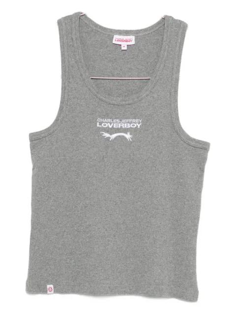 embroidered-logo tank top by CHARLES JEFFREY LOVERBOY