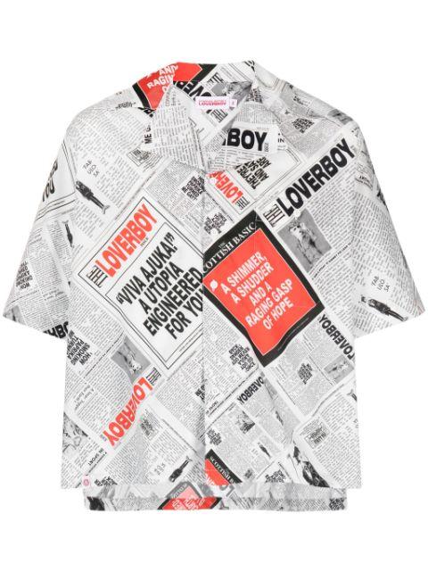 graphic-print organic cotton shirt by CHARLES JEFFREY LOVERBOY