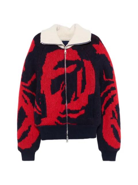 knitted zip puffer jacket by CHARLES JEFFREY LOVERBOY