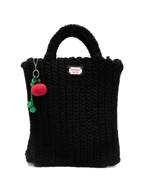 large apple-charm tote bag by CHARLES JEFFREY LOVERBOY