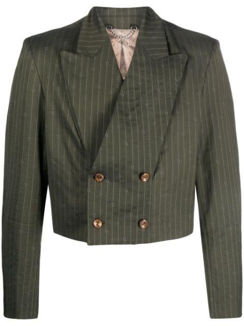 pinstripe cropped blazer by CHARLES JEFFREY LOVERBOY