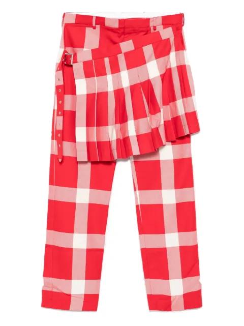 pleated-panel checked trousers by CHARLES JEFFREY LOVERBOY