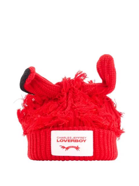shaggy-ears ribbed hat by CHARLES JEFFREY LOVERBOY