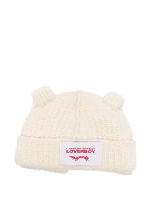 side-ear logo-path beanie hat by CHARLES JEFFREY LOVERBOY