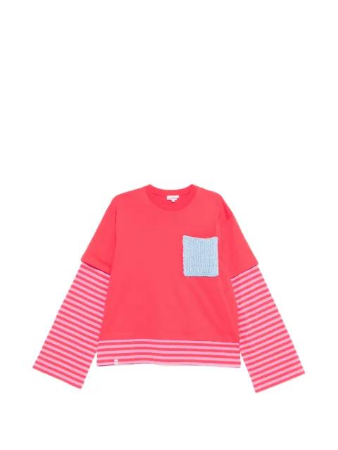 striped-sleeve T-shirt by CHARLES JEFFREY LOVERBOY