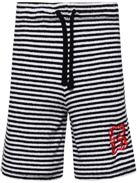 striped towelling shorts by CHARLES JEFFREY LOVERBOY